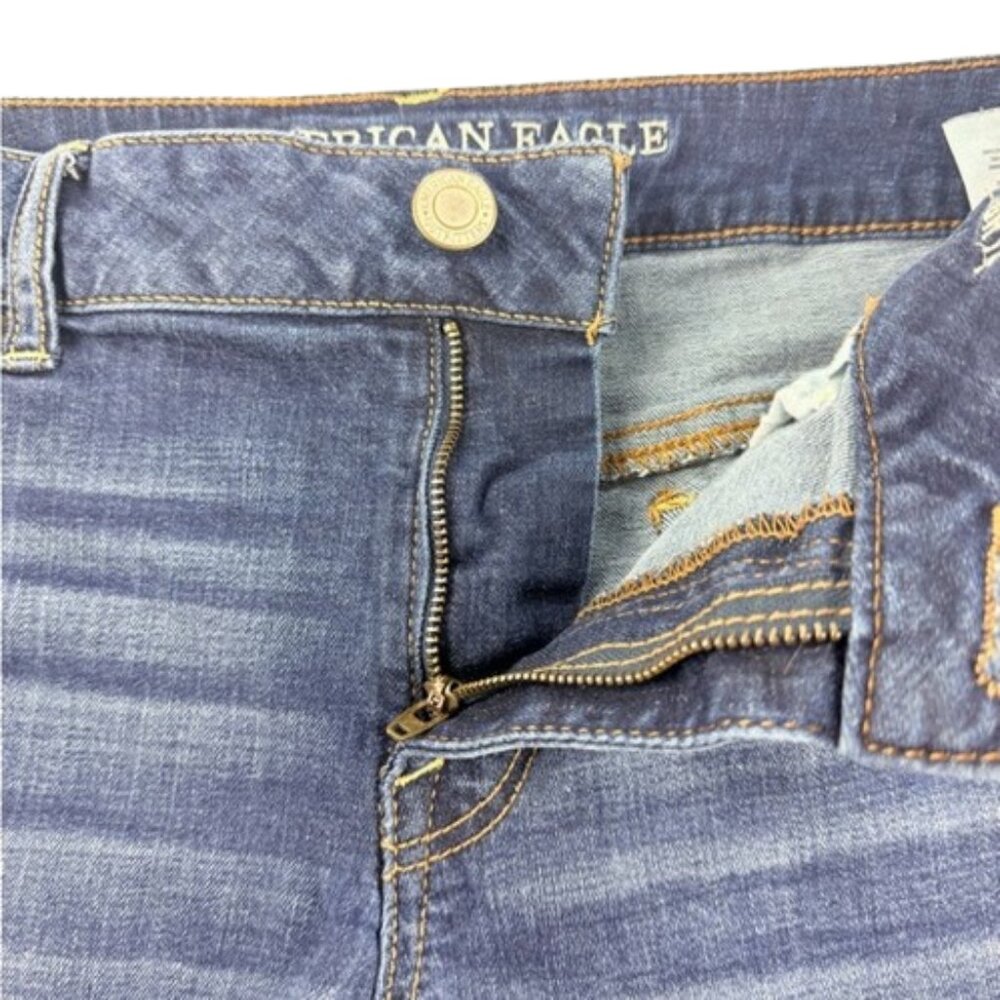 American Eagle Shortie Jean Shorts Size 14 Short – Raw Hem Mid Rise - Picture 9 of 10